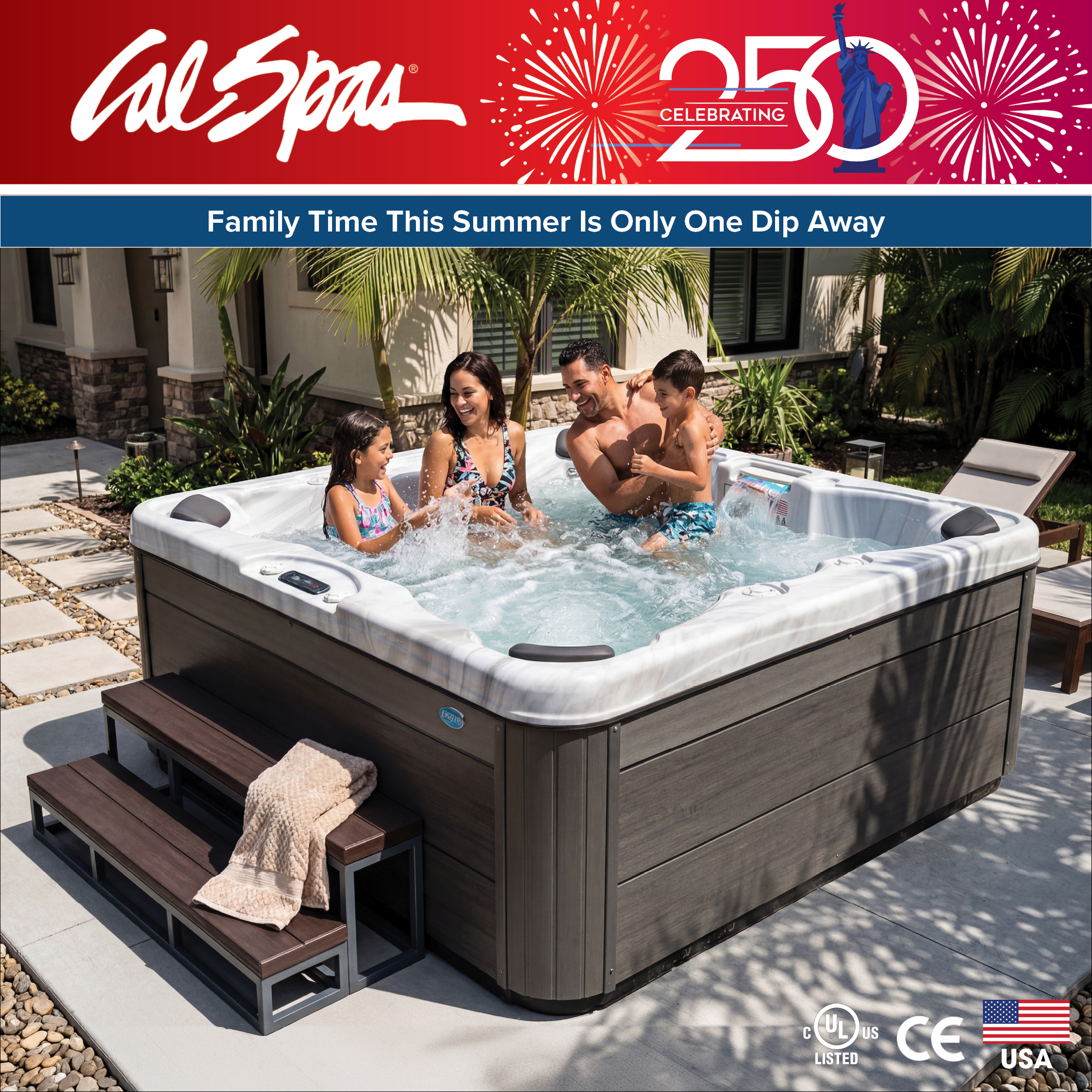 Calspas hot tub being used in a family setting - Martinsburg